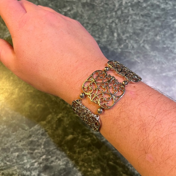 Silver Wide Cuff Bracelet - Picture 3 of 3